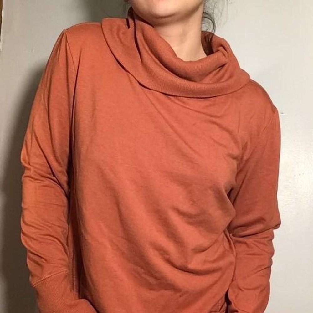 Orange High Neck Long Sleeve